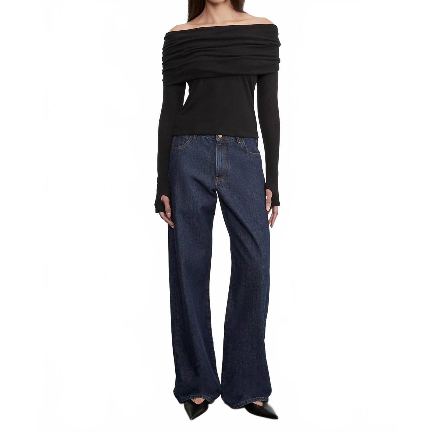 New Enza Costa Cashmere Off Shoulder Top In Black